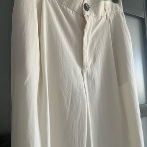 Zara Cream Wide-Leg Trousers